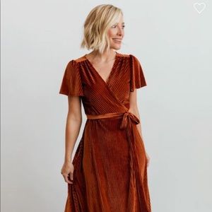 Baltic Born Andi Ribbed Velvet Wrap Dress